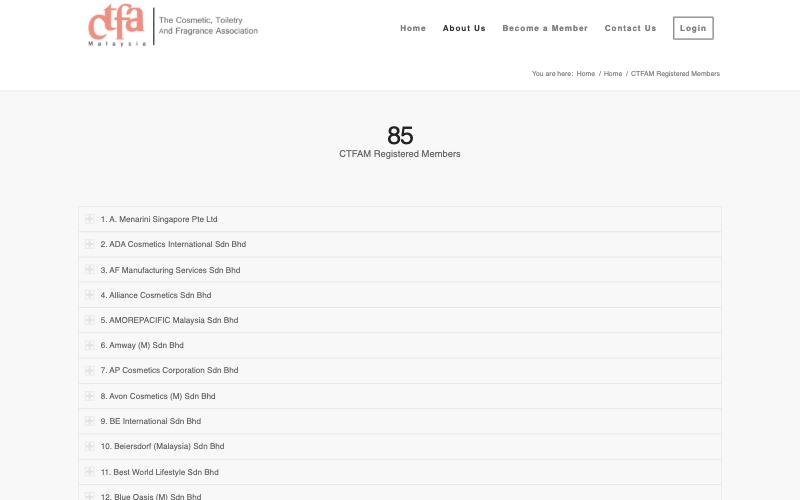 Current Registered Members page