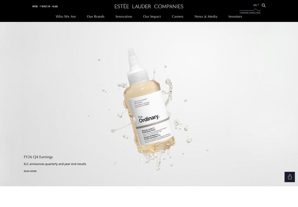 The Estée Lauder Companies homepage